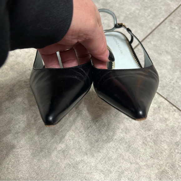 ANTONIO MELANI Black leather Pointed Slingback Heels - Picture 4 of 8